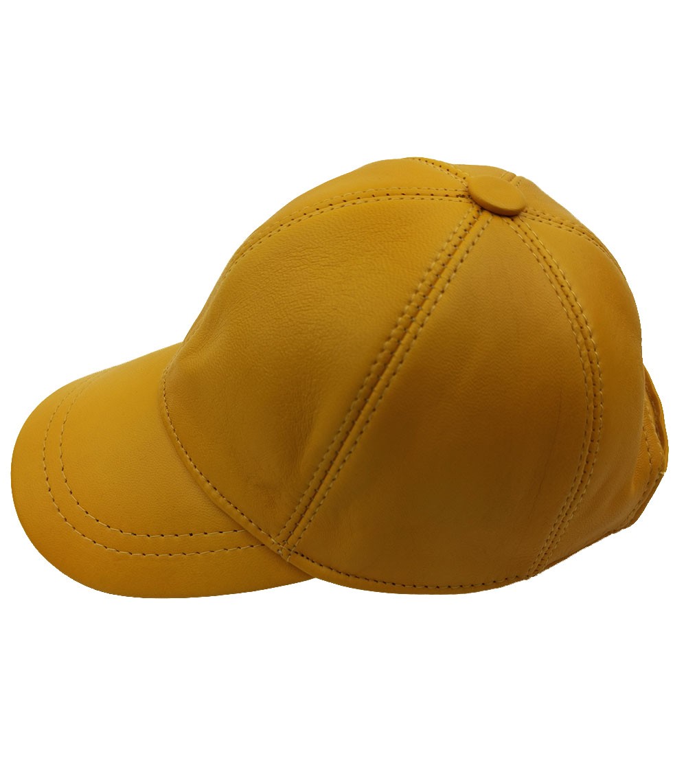 Deri Şapka - Sarı - Deri1006